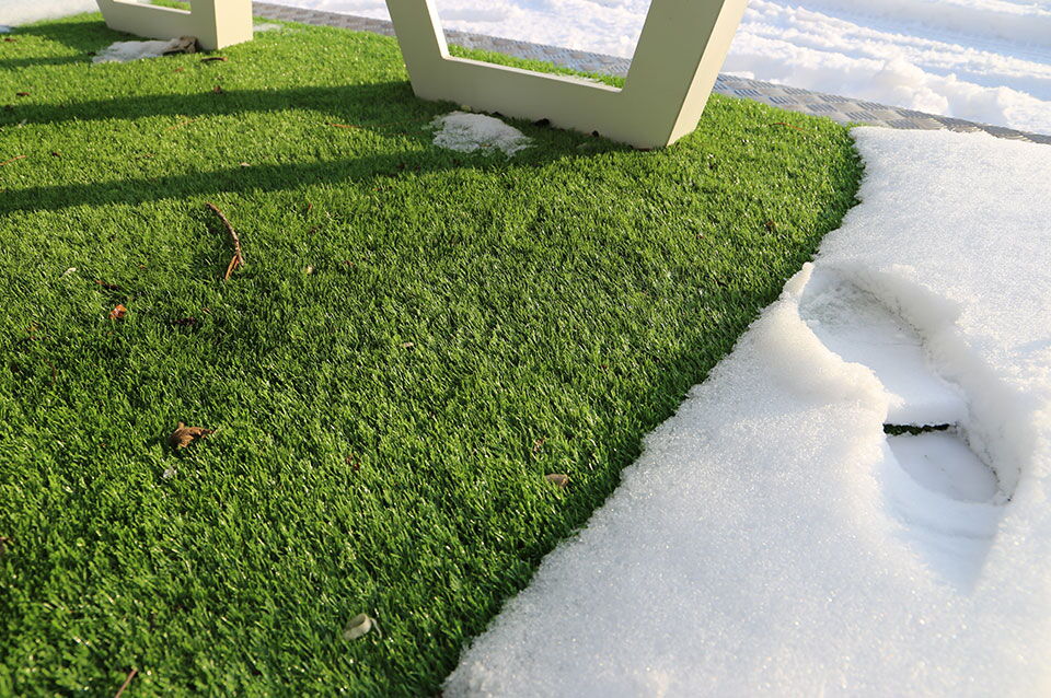 How to care for artificial grass in winter