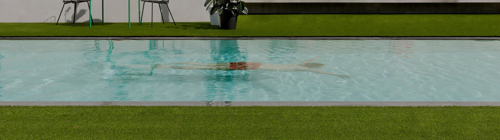Pool with grass