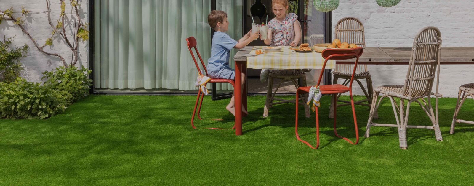 Kids in backyard